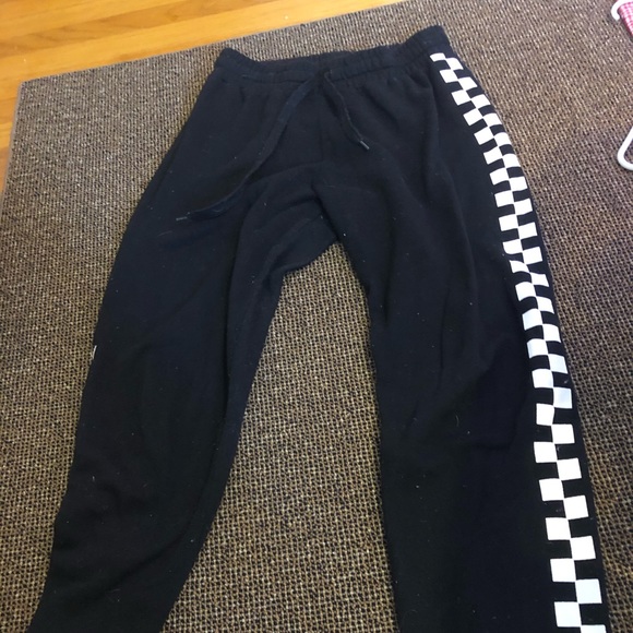 Black Checkered Jogger Sweatpants - Picture 3 of 5